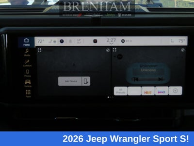 2026 Jeep Wrangler WRANGLER 4-DOOR SPORT S