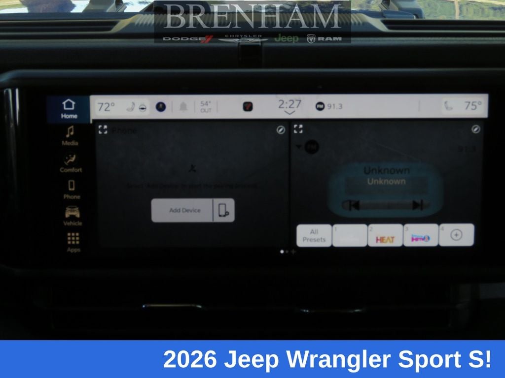 2026 Jeep Wrangler WRANGLER 4-DOOR SPORT S