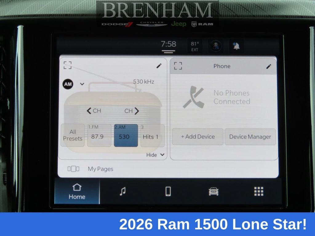 2026 RAM Ram 1500 RAM 1500 LONE STAR CREW CAB 4X4 5'7' BOX