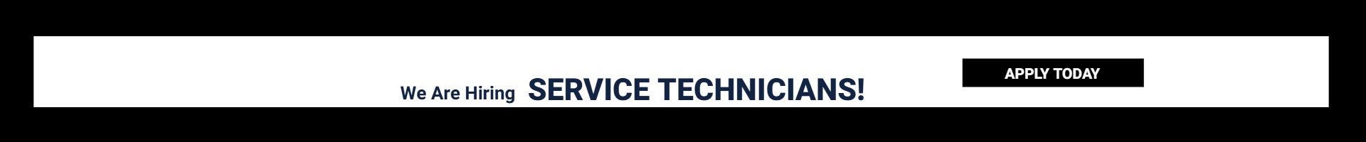 We are hiring Service Technicians